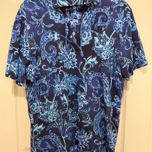 Ralph Lauren Golf Stylish Navy and Blue Floral Polo
